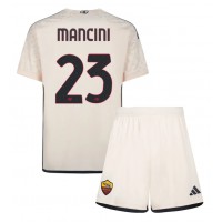 AS Roma Gianluca Mancini #23 Vonkajší Detský futbalový dres 2023-24 Krátky Rukáv (+ trenírky)